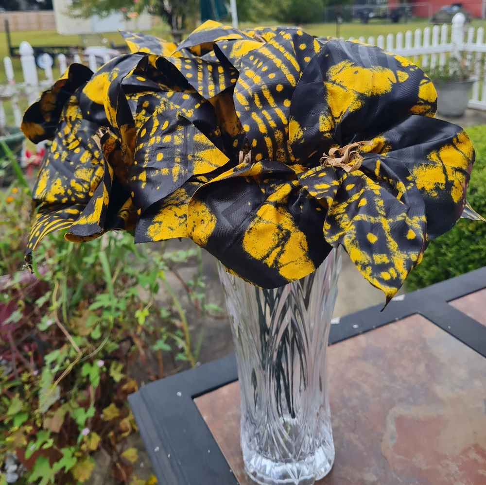 Long Stem Kampala fabric flowers set of 6 pieces